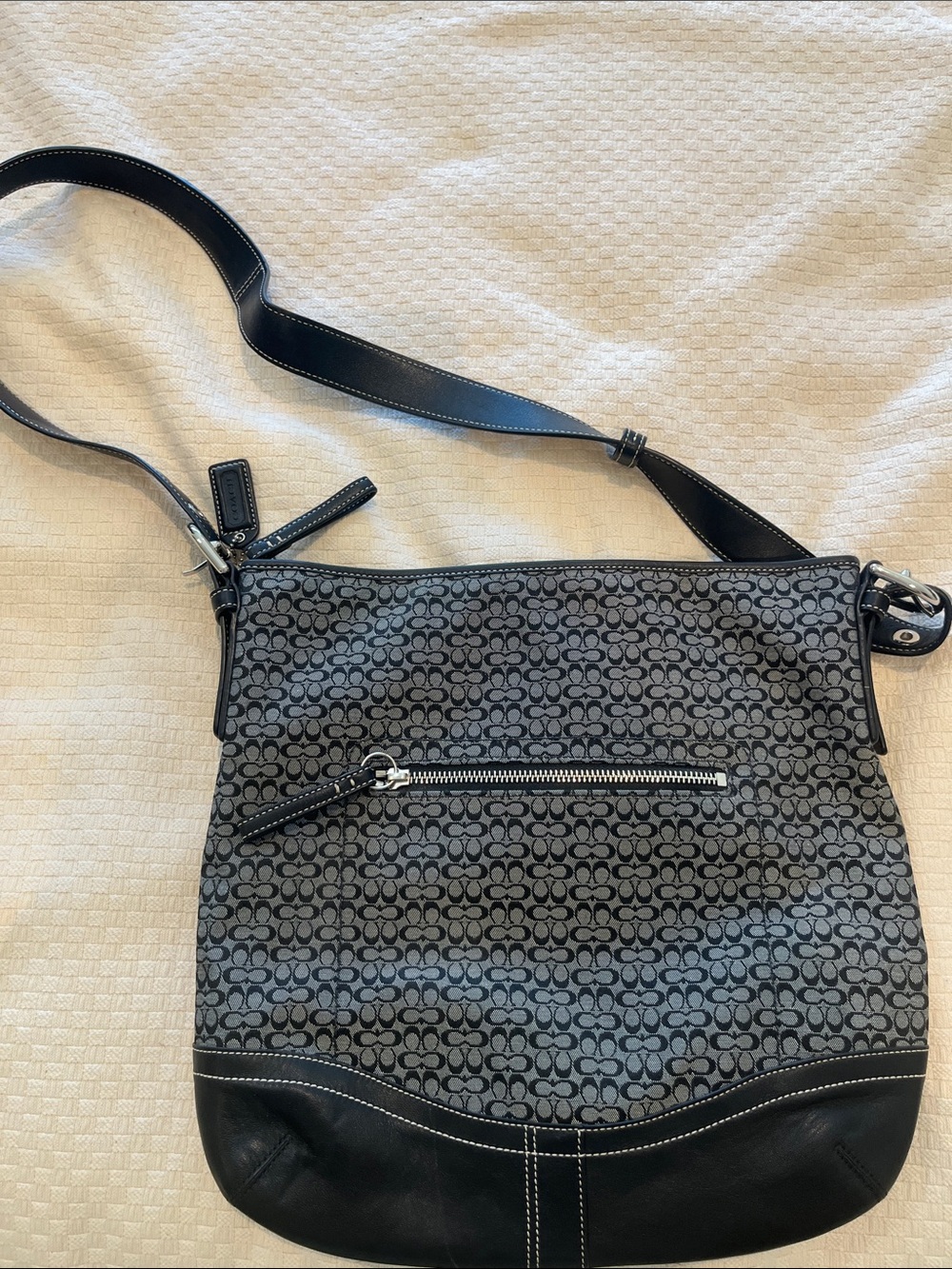Coach Black and Gray Signature Crossbody